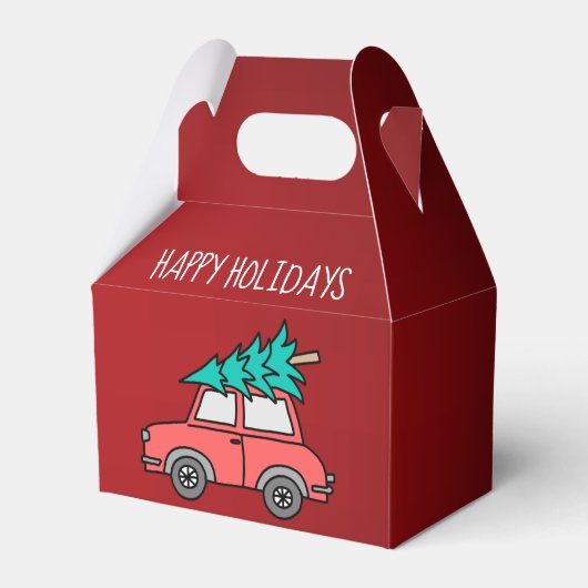 Feestdagen voor kerstbomen bedankdoosjes (Voorkant Zijde)