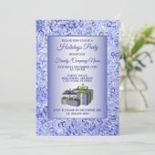 Feestdagen voor kerstcadeautjes blauw kristal kaart (Staand voorkant)