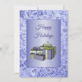 Feestdagen voor kerstcadeautjes blauw kristal kaart (Achterkant)