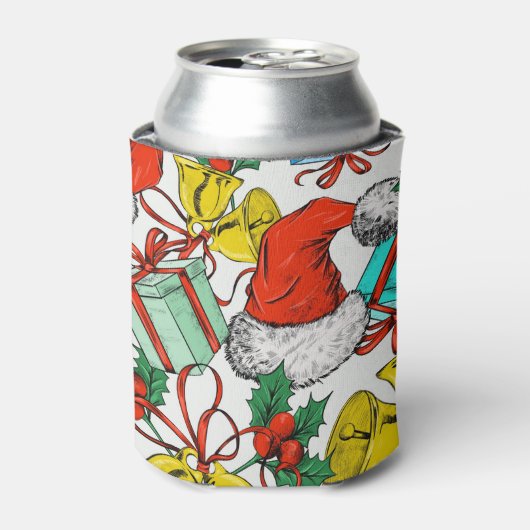 Feestdagen voor kerstcadeautjes Roodkerstkerstkers Blikjeskoeler (Blikje Voorkant)