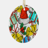 Feestdagen voor kerstcadeautjes Roodkerstkerstkers Keramisch Ornament (Rechts)