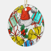 Feestdagen voor kerstcadeautjes Roodkerstkerstkers Keramisch Ornament (Links)