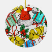 Feestdagen voor kerstcadeautjes Roodkerstkerstkers Keramisch Ornament (Achterkant)