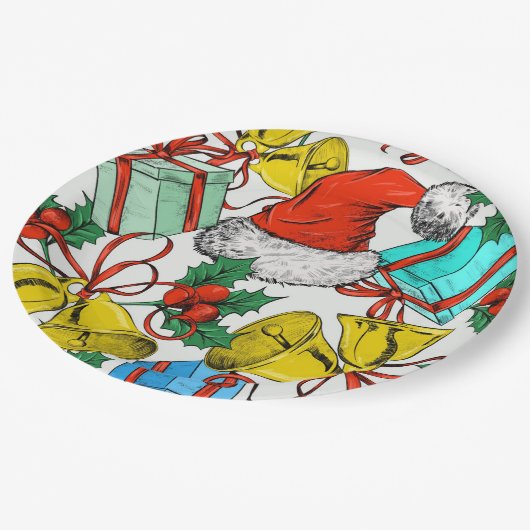 Feestdagen voor kerstcadeautjes Roodkerstkerstkers Papieren Bordje (Gekanteld)