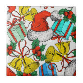 Feestdagen voor kerstcadeautjes Roodkerstkerstkers Tegeltje (Voorkant)