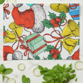 Feestdagen voor kerstcadeautjes Roodkerstkerstkers Theedoek (Gevouwen)