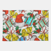 Feestdagen voor kerstcadeautjes Roodkerstkerstkers Theedoek (Horizontaal)