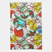 Feestdagen voor kerstcadeautjes Roodkerstkerstkers Theedoek (Verticaal)