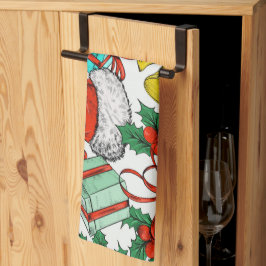 Feestdagen voor kerstcadeautjes Roodkerstkerstkers Theedoek