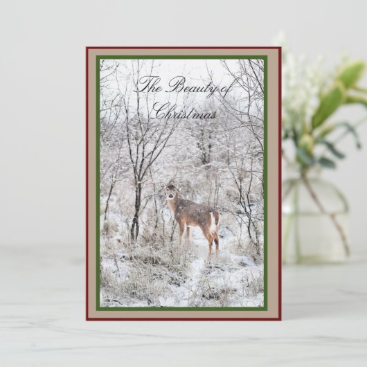 Feestdagen voor kerstdeer Winter Scene Script Name Feestdagenkaart (Staand voorkant)