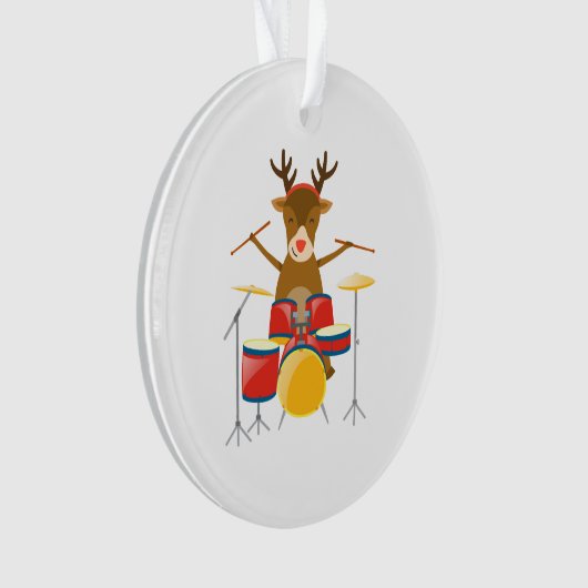 Feestdagen voor kerstdrummer rendierdrumset ornament (voorkant)