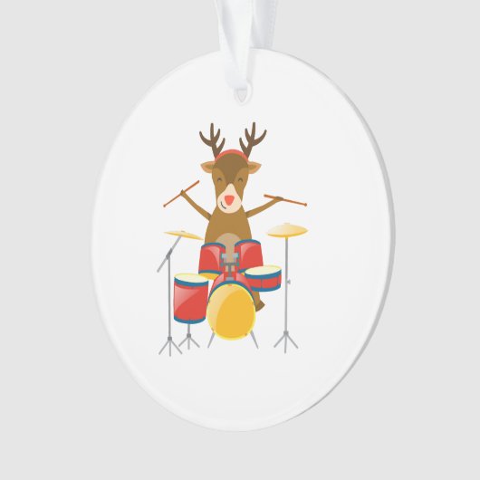Feestdagen voor kerstdrummer rendierdrumset ornament (voorkant)
