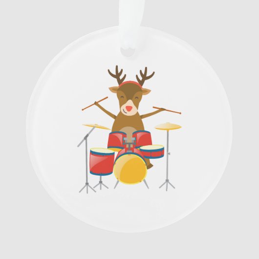 Feestdagen voor kerstdrummer rendierdrumset ornament (voorkant)