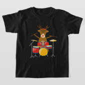 Feestdagen voor kerstdrummer rendierdrumset t-shirt (Laagn)