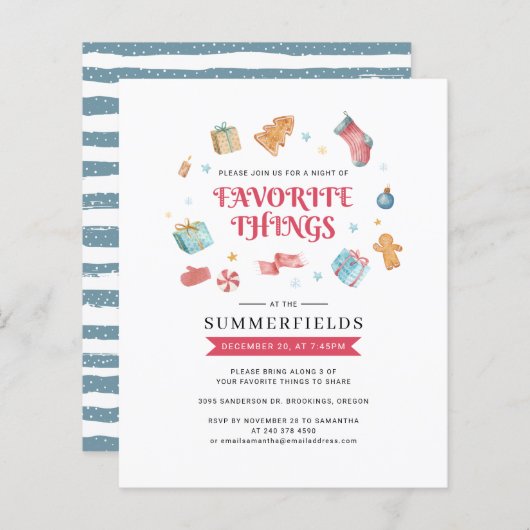 Feestdagen voor kerstfeestelijke zaken uitnodigen (Voorkant / Achterkant)