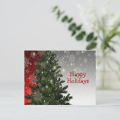 Feestdagen voor kerstgroene roodgroet briefkaart (Staand voorkant)