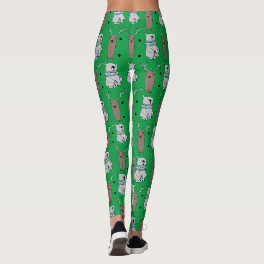 feestdagen voor kerstmis - beer rendiervis leggings (Achterkant)