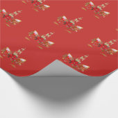 Feestdagen voor kerstmis, oranje Roos Gold Red 1 Cadeaupapier (Hoek)