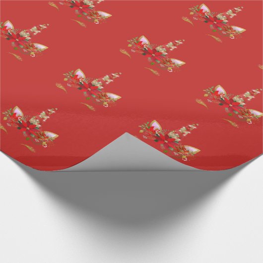 Feestdagen voor kerstmis, oranje Roos Gold Red 1 Cadeaupapier (Hoek)