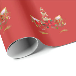 Feestdagen voor kerstmis, oranje Roos Gold Red 1 Cadeaupapier