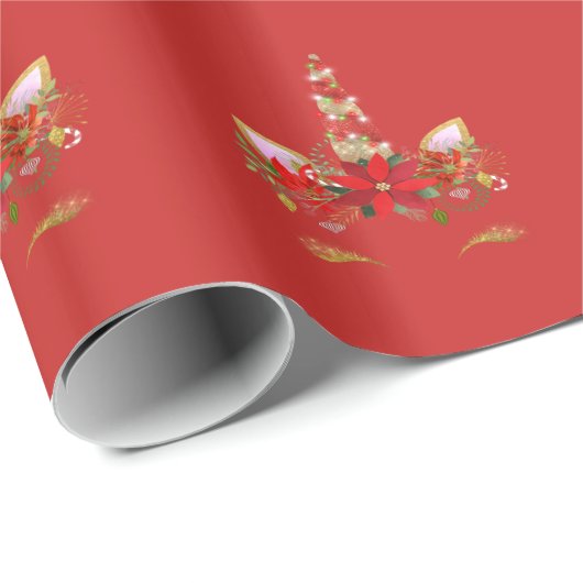 Feestdagen voor kerstmis, oranje Roos Gold Red 1 Cadeaupapier (Rol Hoek)