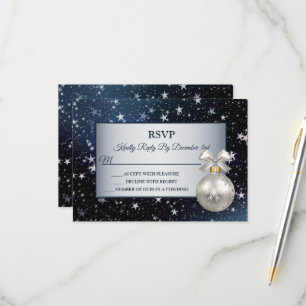 Feestdagen voor kerstornament Navy Blue Shiny Star RSVP Kaartje