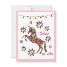 Feestdagen voor magische unicorn-kerstkaarten