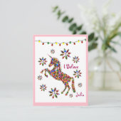 Feestdagen voor magische unicorn-kerstkaarten feestdagenkaart (Staand voorkant)