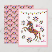 Feestdagen voor magische unicorn-kerstkaarten feestdagenkaart (Voorkant / Achterkant)