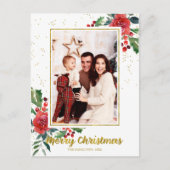 Feestdagen voor Merry Kerstrode bloemen Briefkaart (Voorkant)