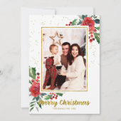 Feestdagen voor Merry Kerstrode bloemen Kaart (Voorkant)