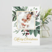 Feestdagen voor Merry Waterverf  Foto Kaart (Staand voorkant)