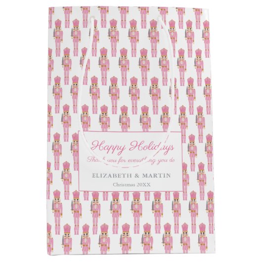 Feestdagen voor prettige kerstpasta met roze voedi medium cadeauzakje (Voorkant)