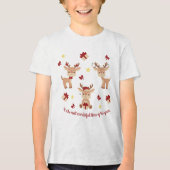 Feestdagen voor rendierKerstmis Moderne Kinderen Tri-Blend Shirt (Voorkant)