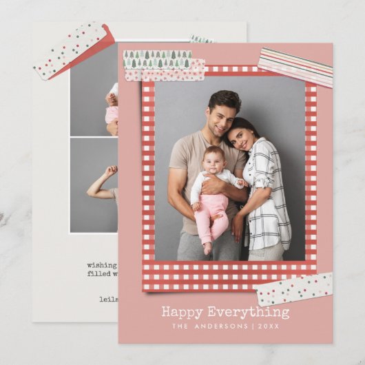 Feestdagen voor scrapbooting | Festive 3 foto Feestdagenkaart (Voorkant / Achterkant)