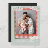 Feestdagen voor scrapbooting | Foto Lijst Gingham Feestdagenkaart (Voorkant / Achterkant)