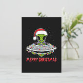 Feestdagen voor snelle Alien-kerstboomverlichting Kaart (Staand voorkant)