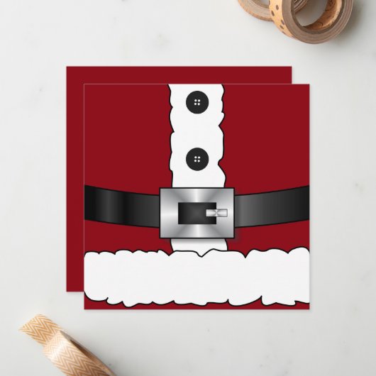 feestdagen vrolijk kerstfeest Kerstman Notitiekaartje (Voorkant / Achterkant in situ)