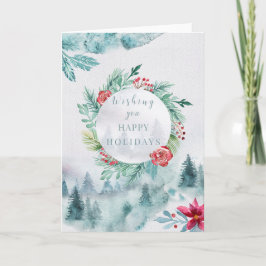 Feestdagen - WC Krans op het wintertoneel Kaart