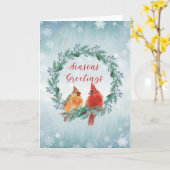 Feestdagen - WC Wreator met kardinaalhaar Kaart (Gele Bloem)