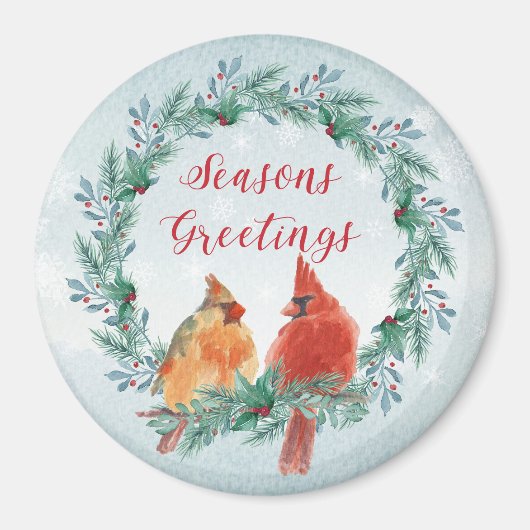 Feestdagen - WC Wreator met kardinaalhaar Magneet (Voorkant)