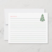 Feestdagen-weduwenkast roze en groene kaart (Achterkant)