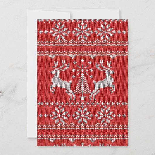 Feestdagen White Knit Ugly Sweater Style decor Feestdagenkaart (Voorkant)