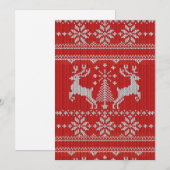 Feestdagen White Knit Ugly Sweater Style decor Feestdagenkaart (Voorkant / Achterkant)