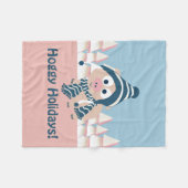 Feestdagen! Winter Pig Fleece Deken (Voorkant (Horizontaal))