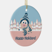 Feestdagen! Winter Pig Keramisch Ornament (Rechts)