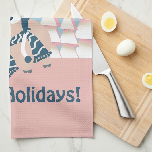 Feestdagen! Winter Pig Theedoek (Quarter Fold)