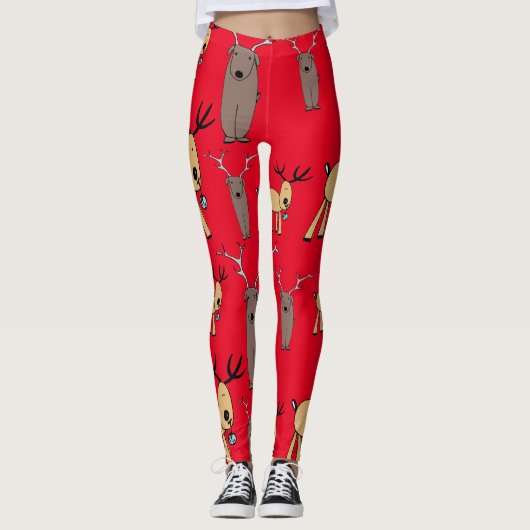 Feestdagen winterrendierrendierrendierentuin | Ker Leggings (Voorkant)
