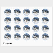 Feestdagen Wintersprookje, Blue Merle Collie - Ronde Sticker (Vel)