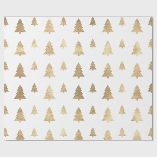 Feestdagen witte kerstboom cadeaupapier (Vlak)